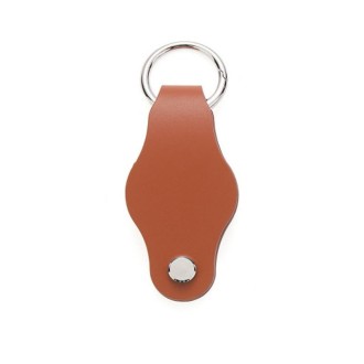 For AirTag Tracker Leather Case Key Holder(Running Car  Brown)