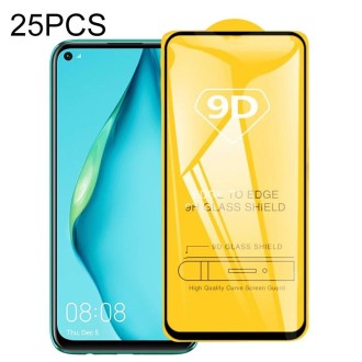 For Huawei  Nova 7i 25 PCS 9D Full Glue Full Screen Tempered Glass Film