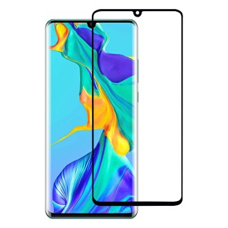 Edge Glue 3D Curved Edge Full Screen Tempered Glass Film for Huawei P30 Pro(Black)