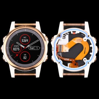 LCD Screen and Digitizer Full Assembly With Frame for Garmin Fenix 5S Plus Sapphire Version (White)