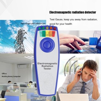 5 LED Electromagnetic Field EMF Gauss Meter Ghost Hunting Detector(Without Battery Blue)