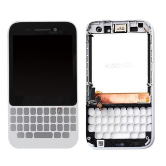 Original LCD Screen for BlackBerry Q5 Digitizer Full Assembly with Frame(White)