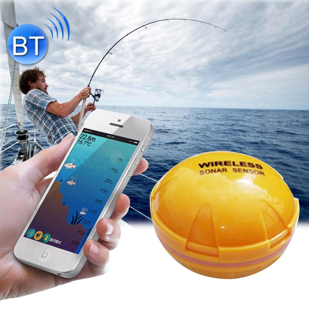 Bluetooth Fish Detector 125KHz Sonar Sensor 0.6-36m Depth Locator Fishes Finder Alarm for iOS & Android Mobile Phones