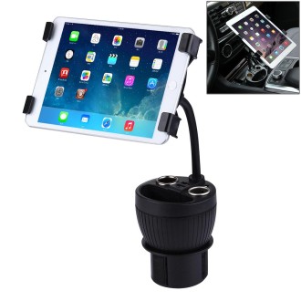 Olesson 2 in 1 Car Charger Cup Holder PowerCup Phone / Tablet Holder + 2.1A / 1A Dual-USB Ports Car Cigarette Lighter Socket Car