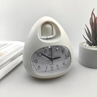 GH809 Egg-shaped Desktop Children Alarm Clock Bedside Cute Belling Clock(White)