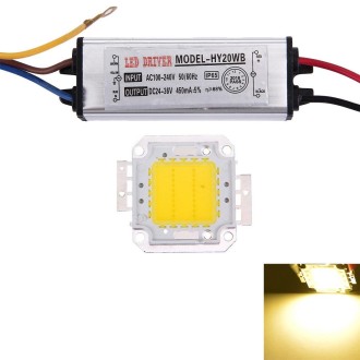 20W 1600LM High Power LED Integrated Light Lamp + 24-36V LED Driver(Warm White)