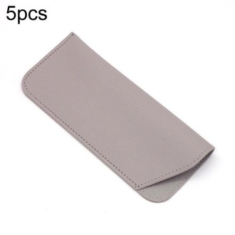 5pcs Thickened Sunglasses Pouch Portable Dustproof Storage Bag, Size: Large 175 x 75mm(Light Grey)