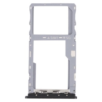 For Alcatel 1S 2021 Original SIM Card Tray + Micro SD Card Tray(Black)