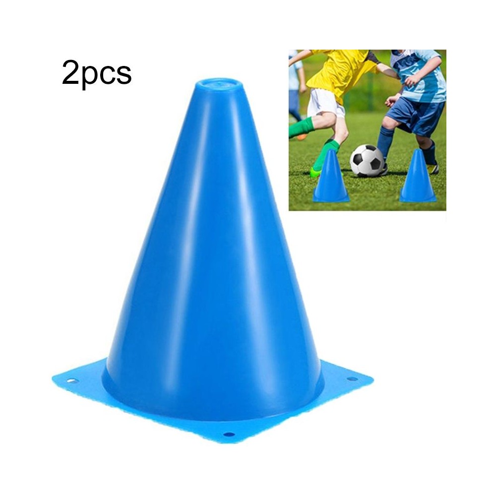 2 PCS Football Obstacle Sign Tube Thickening Road Block Cone without Hole, Size: 18 x 14cm(Blue)