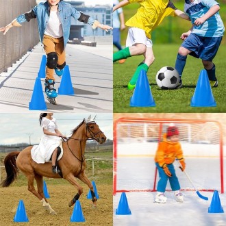 2 PCS Football Obstacle Sign Tube Thickening Road Block Cone without Hole, Size: 18 x 14cm(Blue)