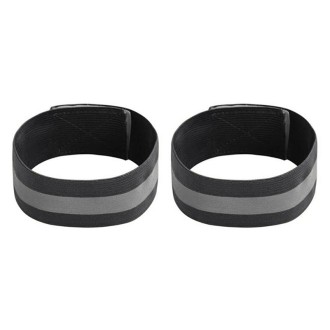 2pcs Reflective Band Outdoor Sports Running Cycling Night Warning Wrist Band(Black)