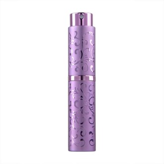 2 PCS Embossed Rotating Perfume Bottle Metal Discharge Bottle Sterilizing Alcohol Spray Bottle, Specification: 10ml(Purple)