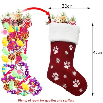 Christmas Sock Decoration Pendant Children Gift Candy Bag(Red)