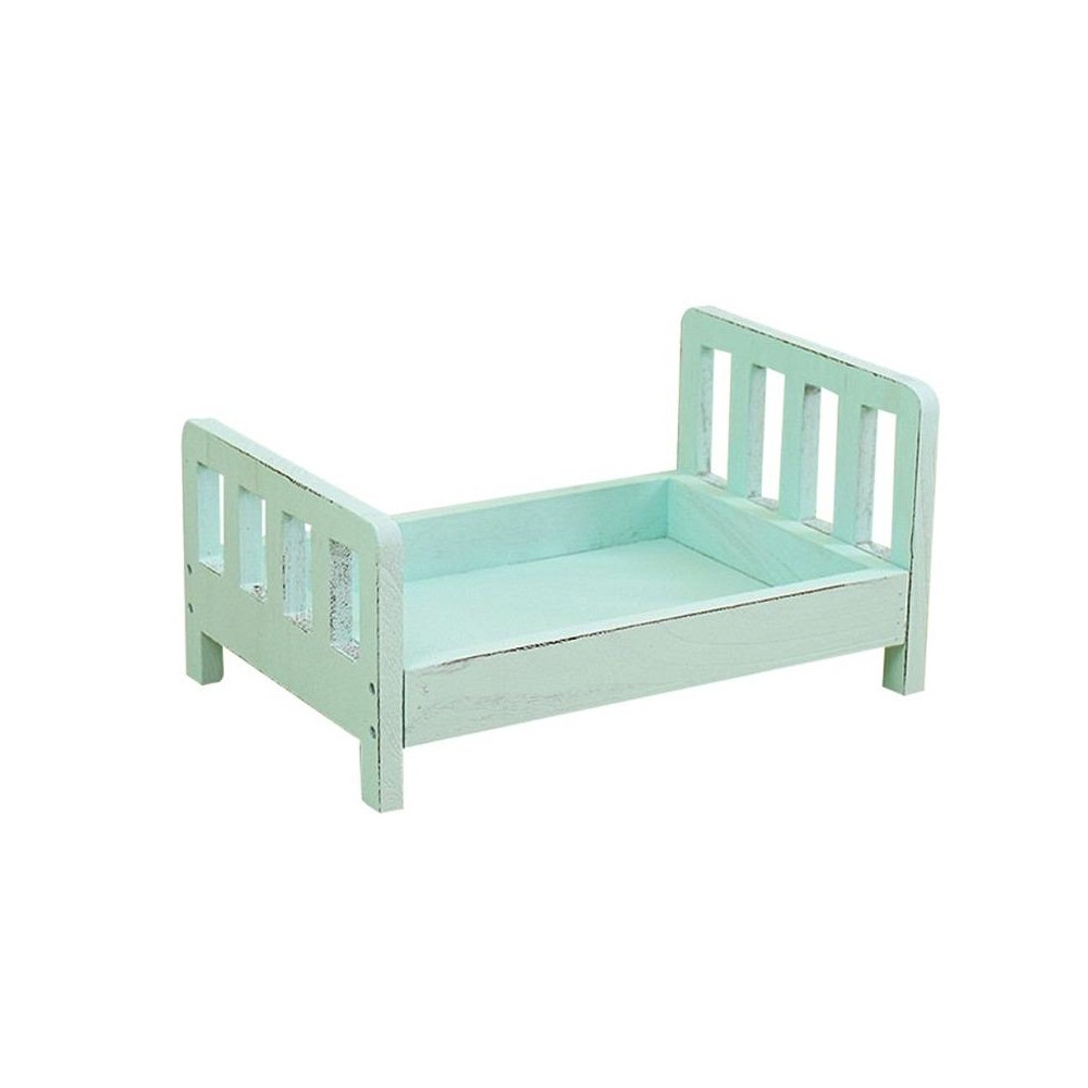 100 Days Old Wooden Bed For Newborns Children Photography Props(Green)