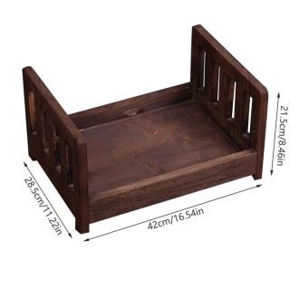 100 Days Old Wooden Bed For Newborns Children Photography Props(Green)