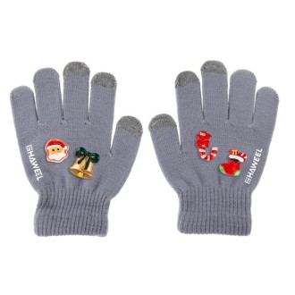 HAWEEL 16cm Three Fingers Touch Screen Gloves + DIY Christmas Decoration for Kids, Christmas Decoration Random Delivery 4 PCS(Gr