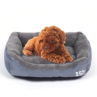 Candy Color Four Seasons Genuine Warm Pet Dog Kennel Mat Teddy Dog Mat, Size: L, 66×50×14cm (Grey)