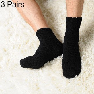 3 Pairs Winter Warm Comfortable Cashmere Socks for Men and Women(Black)