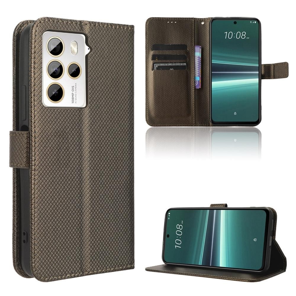 For HTC U23 / U23 Pro Diamond Texture Leather Phone Case(Brown)