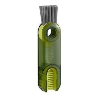 3 In 1 U shaped Cup Lid Cleaning Brush Water Bottle Cover Groove Cleaner(Green)