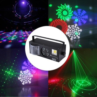 LED-MK004 60W Colorful Light, 4 in 1 Projector Indoor Stage Decoration Atmosphere Light with Holder / Auto Run / Sound Control /