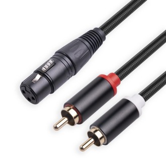 RCA20 XLR Female to Dual RCA Y-Splitter Audio Cable, Length:2m