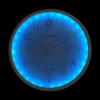 12-Inch Sound-Controlled Night Light Clock(Blue Light)