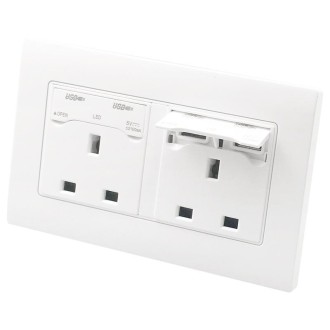 86 Type Three Hole USB Power Socket, UK Plug