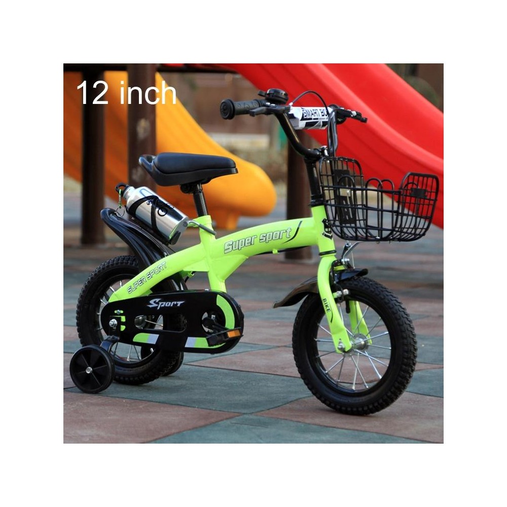 5188 12 inch Sports Version Children High Carbon Steel Frame Pedal Bicycle with Front Basket & Bell, Recommended Height: 90-105c