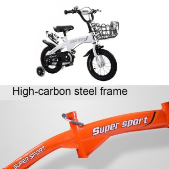 5188 12 inch Sports Version Children High Carbon Steel Frame Pedal Bicycle with Front Basket & Bell, Recommended Height: 90-105c