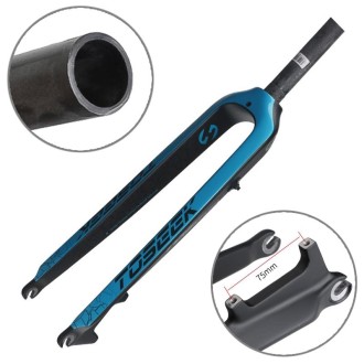 TOSEEK Ultra Light 27.5 Inch 405mm Mountain Bike Full Carbon Front Fork Straight Head Tube Disc Brake(Blue)