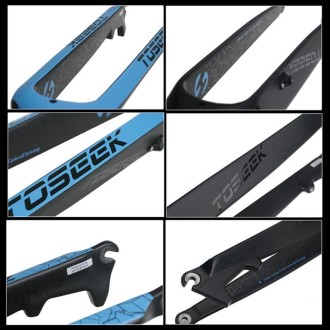 TOSEEK Ultra Light 27.5 Inch 405mm Mountain Bike Full Carbon Front Fork Straight Head Tube Disc Brake(Blue)