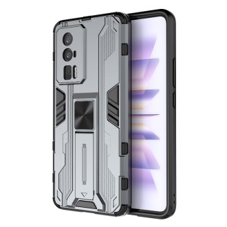 For Xiaomi Redmi K60 Pro 5G Supersonic PC + TPU Shock-proof Protective Phone Case with Holder(Grey)