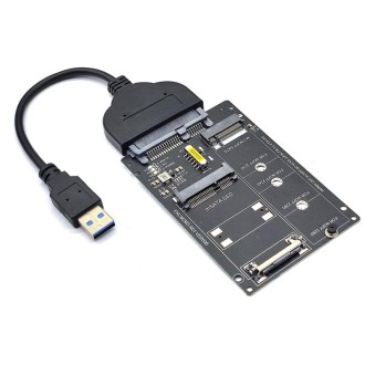 SATA 22PIN To MSATA Or M.2 NGFF SATA Card 2 In 1 SSD Converter Card With USB 3.0 Cable