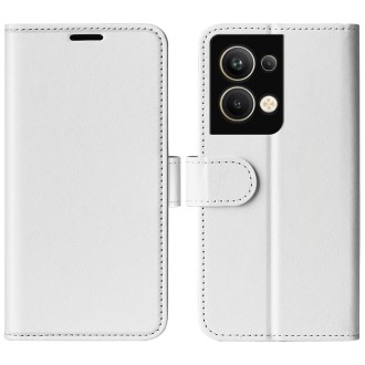 For OPPO Reno9 Pro+ R64 Texture Horizontal Flip Leather Phone Case(White)