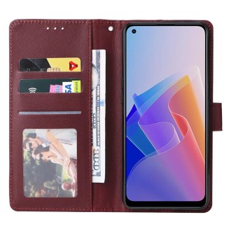 For OPPO A96 5G / Reno7 Z / Reno8 Z Multifunctional 3 Card Slots Leather Phone Case(Wine Red)