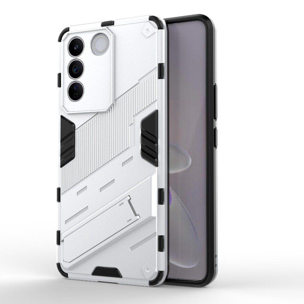 For vivo S16e 5G Punk Armor 2 in 1 PC + TPU Shockproof Phone Case with Invisible Holder(White)