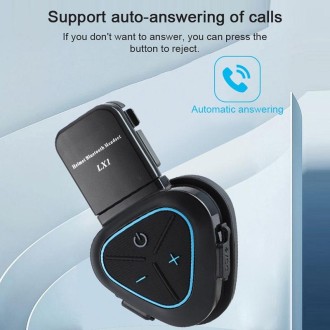 LX1 Motorcycle Half Helmet Waterproof Wireless 5.3 Bluetooth Headset, Version: English(Standard Blue)