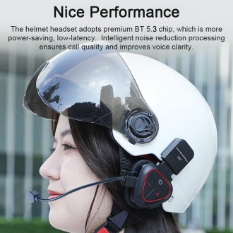 LX1 Motorcycle Half Helmet Waterproof Wireless 5.3 Bluetooth Headset, Version: English(Standard Blue)