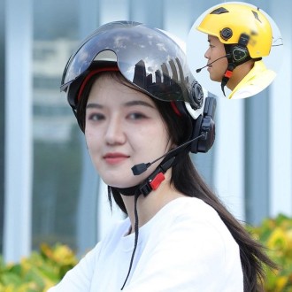 LX1 Motorcycle Half Helmet Waterproof Wireless 5.3 Bluetooth Headset, Version: English(Standard Blue)