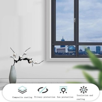 Sunscreen Shading Film One-way Perspective Anti-peeping Glass Sticker, Specification: 60x100cm(Full Shading-Black)