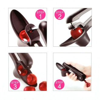 Red Date Cherries Stainless Steel Corer Remover, Random Color Delivery