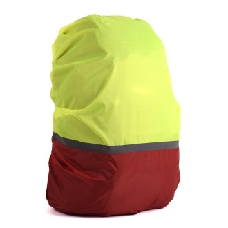 2 PCS Outdoor Mountaineering Color Matching Luminous Backpack Rain Cover, Size: S 18-30L(Red + Fluorescent Green)