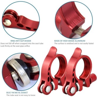 5 PCS Bicycle Accessories Quick Release Clip Road Bike Seatpost Clamp, Size: 34.9mm(Red)