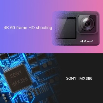 C1 Dual-Screen 2.0 inch + 1.3 inch Screen Anti-shake 4K WiFi Sport Action Camera Camcorder with Waterproof Housing Case,  Allwin