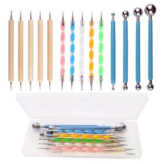 14 PCS/Set Ceramic Clay Indentation Sculpting Scraper Dotted Drill Nail Art Pen