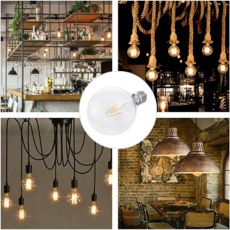 G95 E27 4W 4 LEDs 450 LM 3000K Retro Dimming LED Filament Light Bulb Energy Saving Light, AC 220V(Warm White)