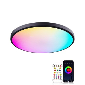 RGBCW Smart Graffiti App Voice Ceiling Light, Voltage: EU Standard 220V-240V(Black Frame)