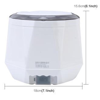 OUSHIBA Car Auto C3 Mini Multi-function Rice Cooker 12V 1.3L Volume for Rice Soup Noodles Vegetable Dessert(White)