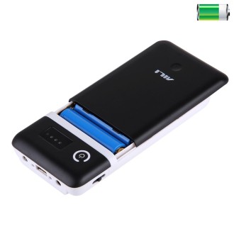 Portable 20400mAh 6 x 18650 Batteries Plastic Power Bank Shell Box with USB Output & Indicator Light, Batteries Not Included(Ran